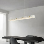 Suspension rectangulaire moderne en métal doré pour îlot de cuisine