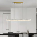 Suspension rectangulaire moderne en métal doré pour îlot de cuisine