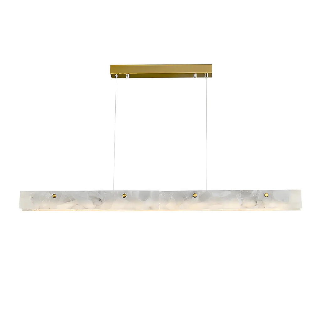 Suspension rectangulaire moderne en métal doré pour îlot de cuisine