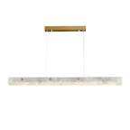 Suspension rectangulaire moderne en métal doré pour îlot de cuisine