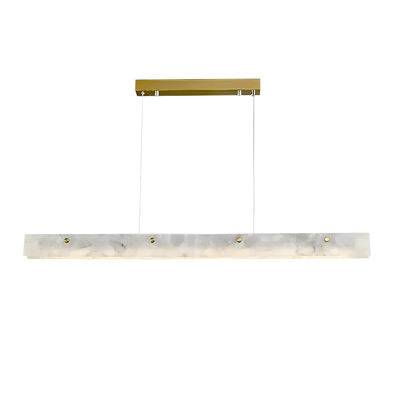 Suspension rectangulaire moderne en métal doré pour îlot de cuisine
