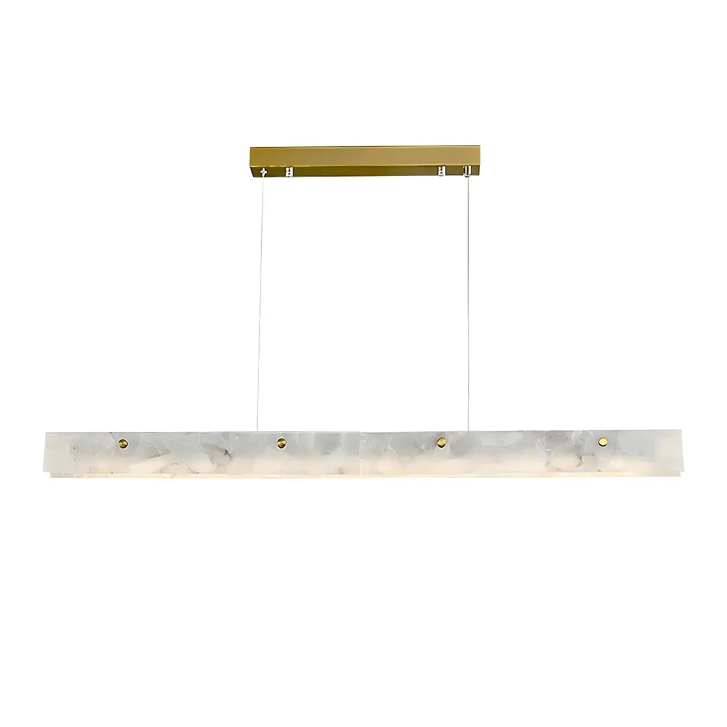 Suspension rectangulaire moderne en métal doré pour îlot de cuisine
