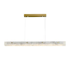 Suspension rectangulaire moderne en métal doré pour îlot de cuisine