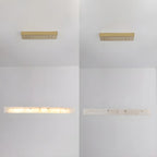 Suspension rectangulaire moderne en métal doré pour îlot de cuisine
