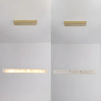 Suspension rectangulaire moderne en métal doré pour îlot de cuisine