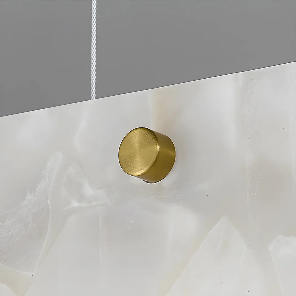 Suspension rectangulaire moderne en métal doré pour îlot de cuisine