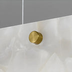 Suspension rectangulaire moderne en métal doré pour îlot de cuisine