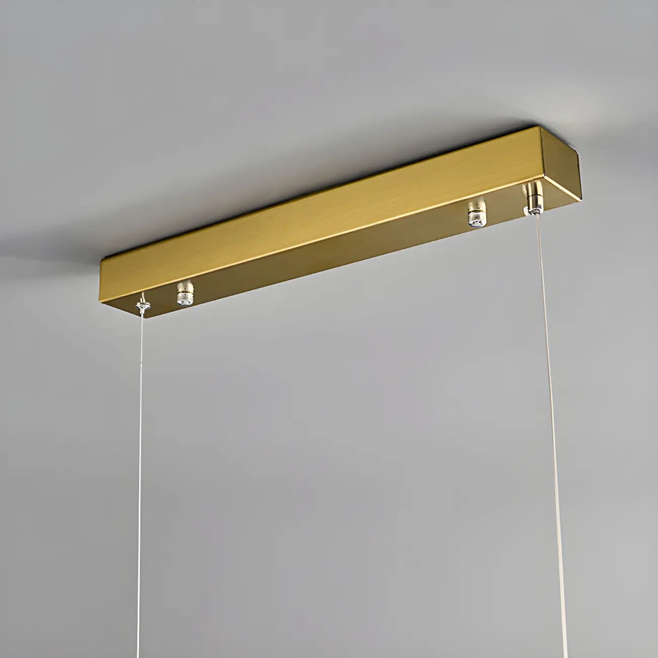 Suspension rectangulaire moderne en métal doré pour îlot de cuisine