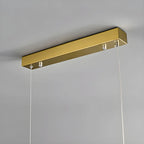 Suspension rectangulaire moderne en métal doré pour îlot de cuisine