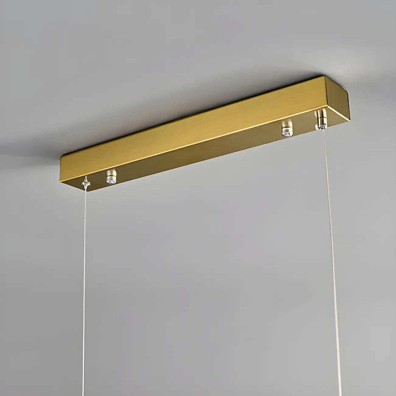 Suspension rectangulaire moderne en métal doré pour îlot de cuisine