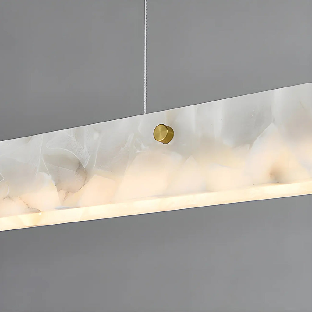 Suspension rectangulaire moderne en métal doré pour îlot de cuisine