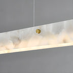 Suspension rectangulaire moderne en métal doré pour îlot de cuisine
