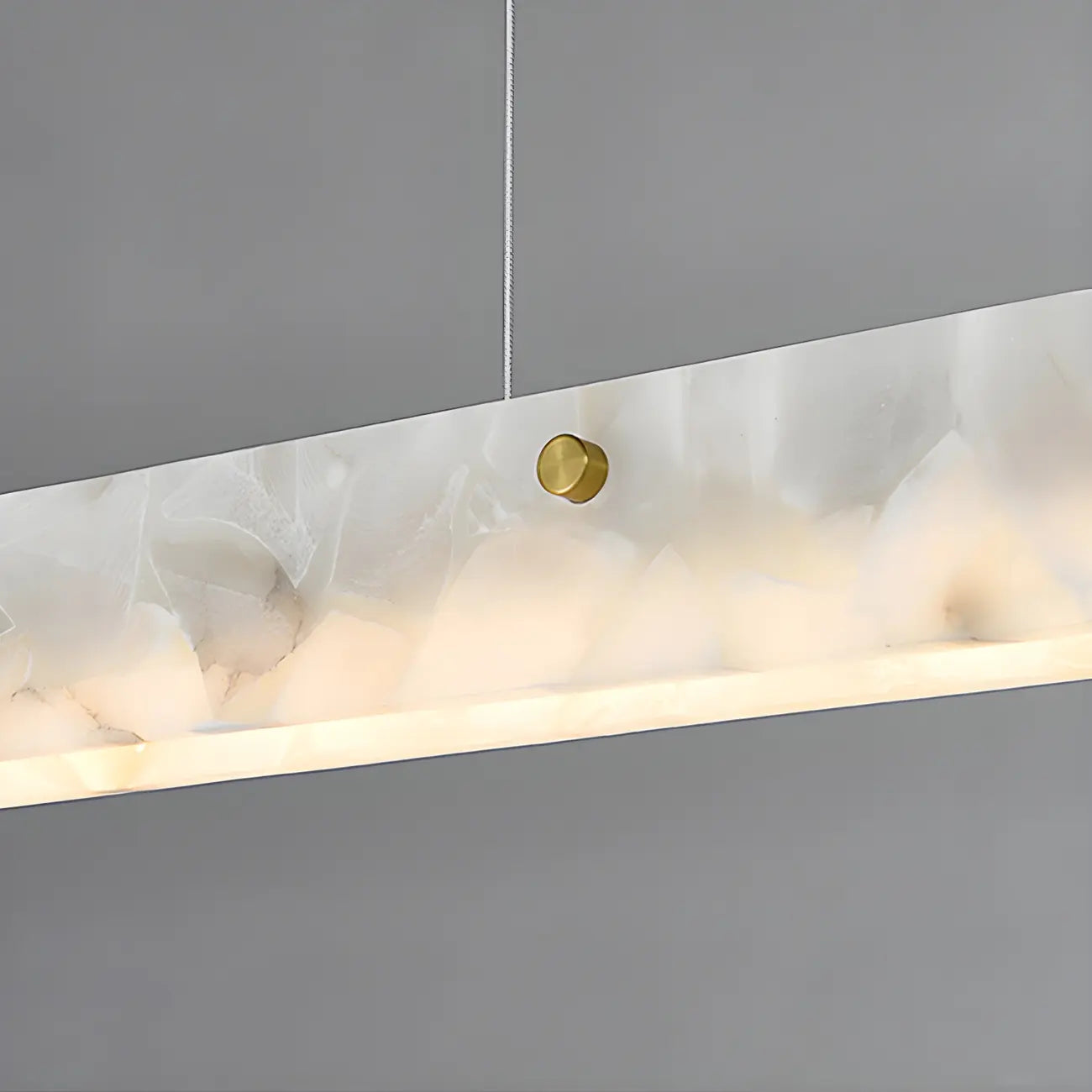 Suspension rectangulaire moderne en métal doré pour îlot de cuisine