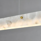 Suspension rectangulaire moderne en métal doré pour îlot de cuisine