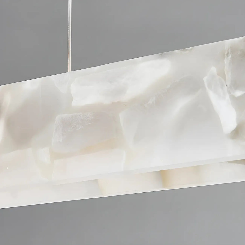 Suspension rectangulaire moderne en métal doré pour îlot de cuisine