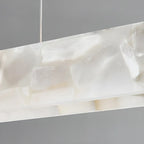 Suspension rectangulaire moderne en métal doré pour îlot de cuisine