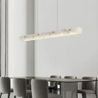 Suspension rectangulaire moderne en métal doré pour îlot de cuisine