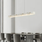 Suspension rectangulaire moderne en métal doré pour îlot de cuisine