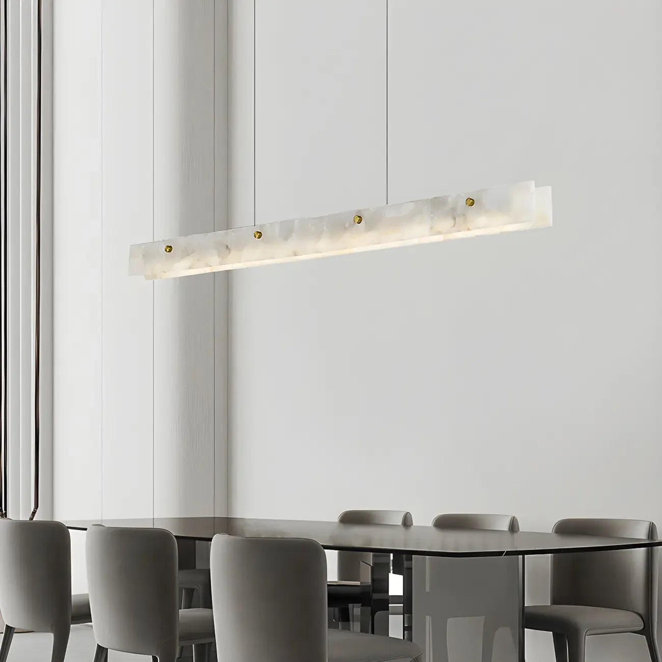 Suspension rectangulaire moderne en métal doré pour îlot de cuisine