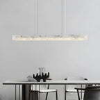 Suspension rectangulaire moderne en métal doré pour îlot de cuisine