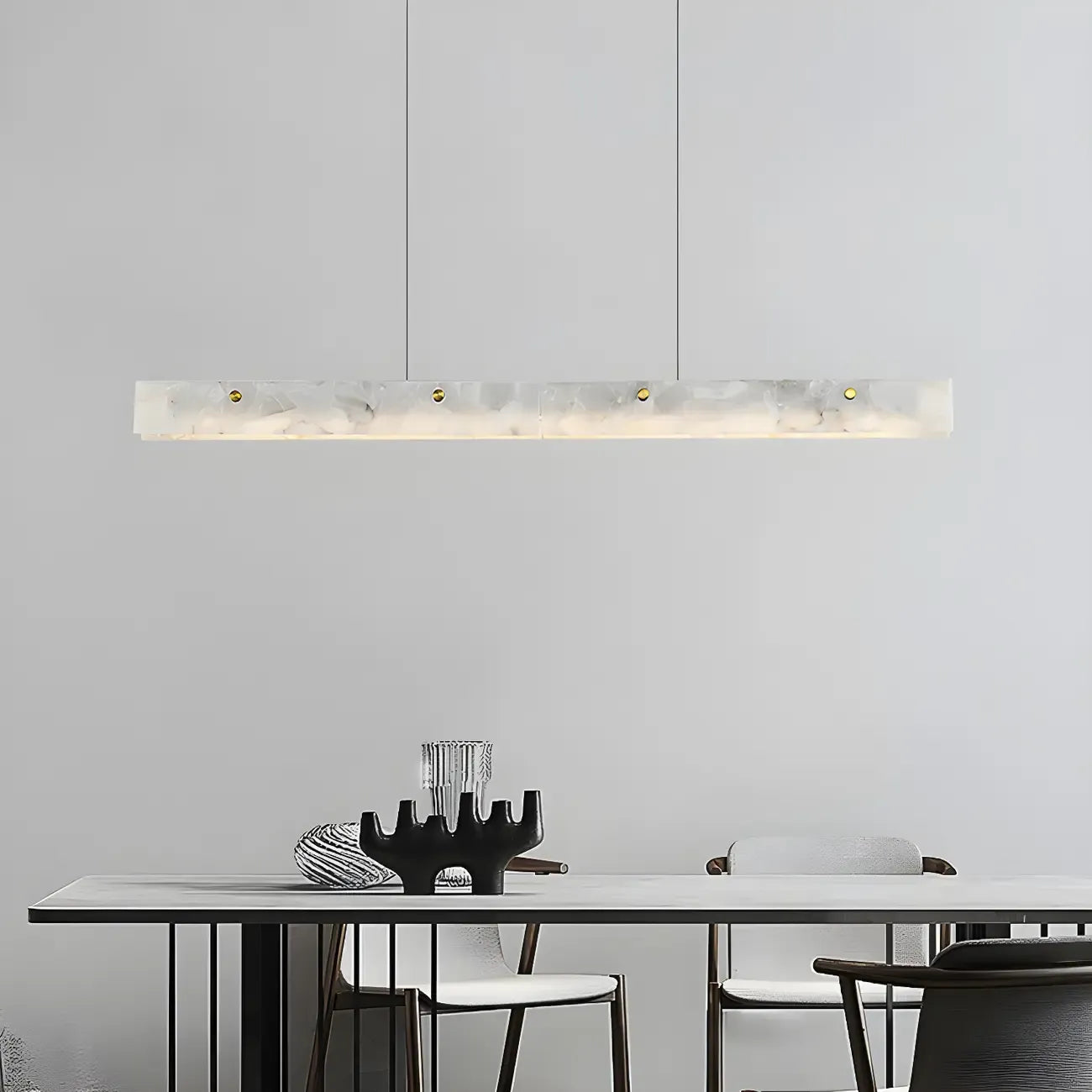 Suspension rectangulaire moderne en métal doré pour îlot de cuisine