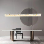 Suspension LED à intensité variable pour îlot de cuisine, style marbre doré linéaire