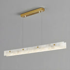 Suspension LED à intensité variable pour îlot de cuisine, style marbre doré linéaire