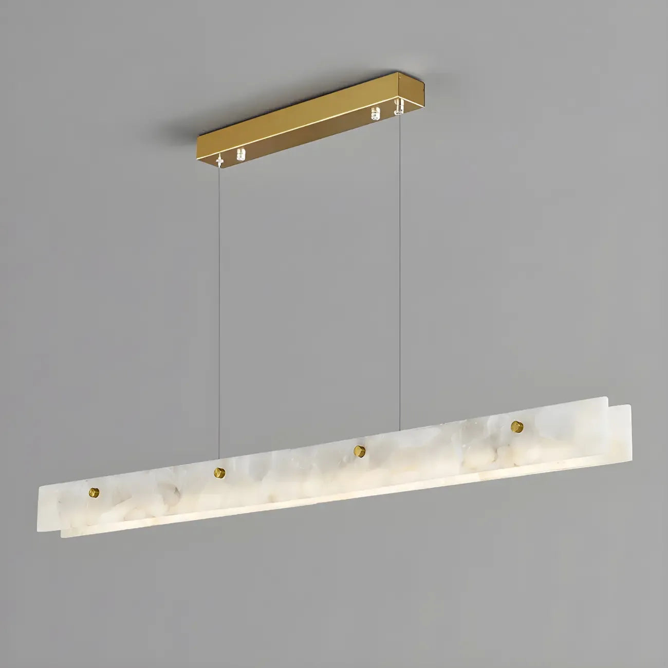 Suspension LED à intensité variable pour îlot de cuisine, style marbre doré linéaire