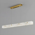Suspension LED à intensité variable pour îlot de cuisine, style marbre doré linéaire