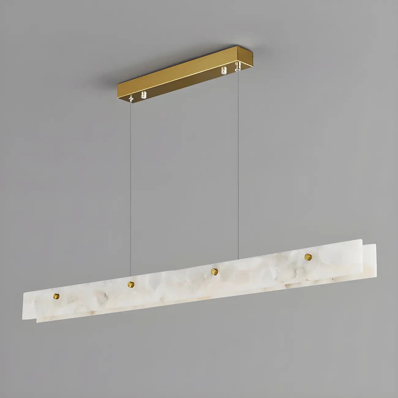 Suspension LED à intensité variable pour îlot de cuisine, style marbre doré linéaire