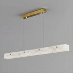 Suspension LED à intensité variable pour îlot de cuisine, style marbre doré linéaire
