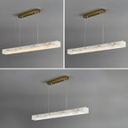 Suspension LED à intensité variable pour îlot de cuisine, style marbre doré linéaire
