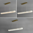 Suspension LED à intensité variable pour îlot de cuisine, style marbre doré linéaire