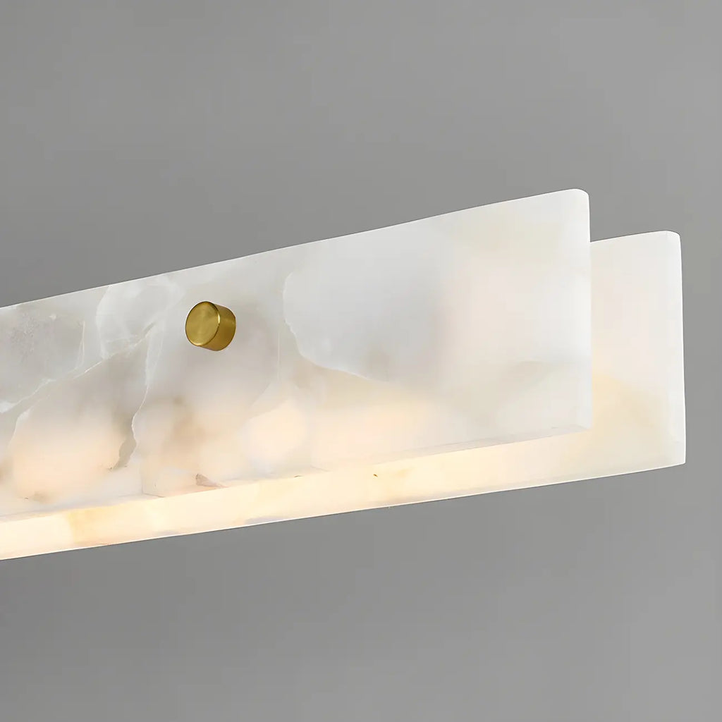 Suspension LED à intensité variable pour îlot de cuisine, style marbre doré linéaire