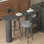Tables de bar modernes en fer gris pierre avec rangement, forme libre