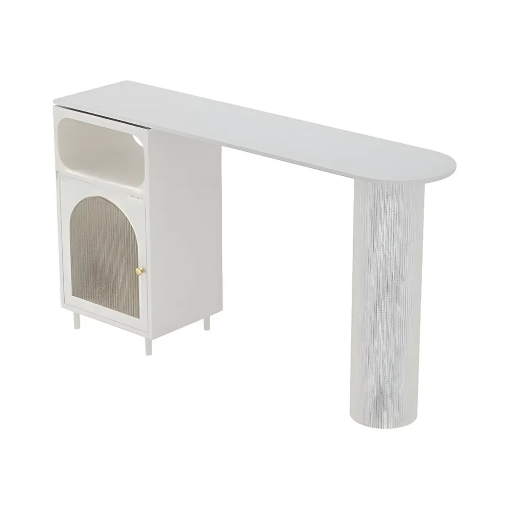 Tables de bar modernes en fer gris pierre avec rangement, forme libre