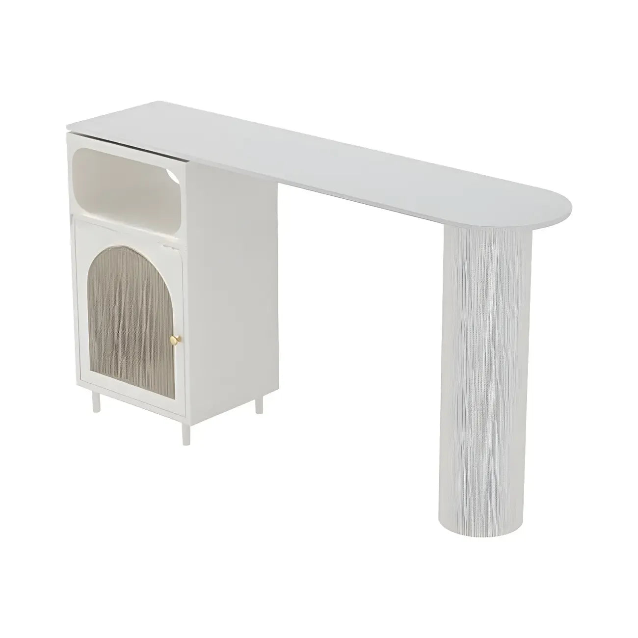 Tables de bar modernes en fer gris pierre avec rangement, forme libre