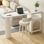 Tables de bar modernes en fer gris pierre avec rangement, forme libre