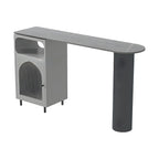 Tables de bar modernes en fer gris pierre avec rangement, forme libre