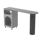 Tables de bar modernes en fer gris pierre avec rangement, forme libre