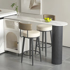 Tables de bar modernes en fer gris pierre avec rangement, forme libre