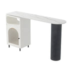 Tables de bar modernes en fer gris pierre avec rangement, forme libre