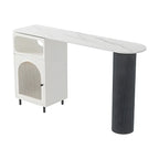 Tables de bar modernes en fer gris pierre avec rangement, forme libre