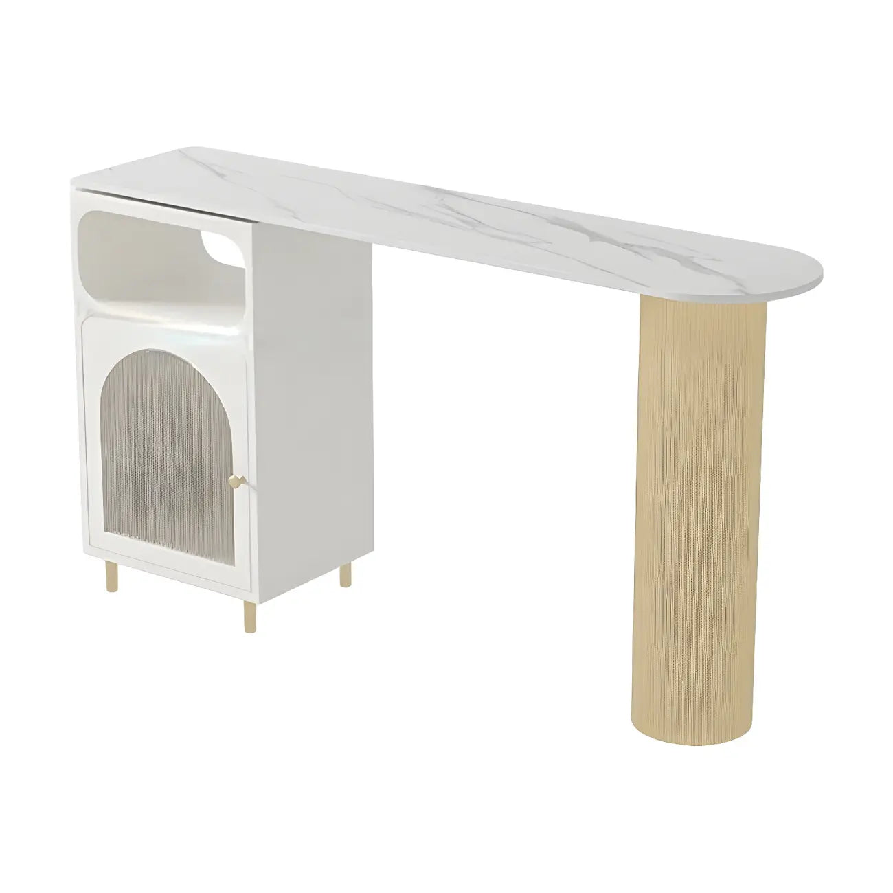 Tables de bar modernes en fer gris pierre avec rangement, forme libre