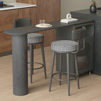 Tables de bar modernes en fer gris pierre avec rangement, forme libre