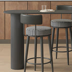 Tables de bar modernes en fer gris pierre avec rangement, forme libre