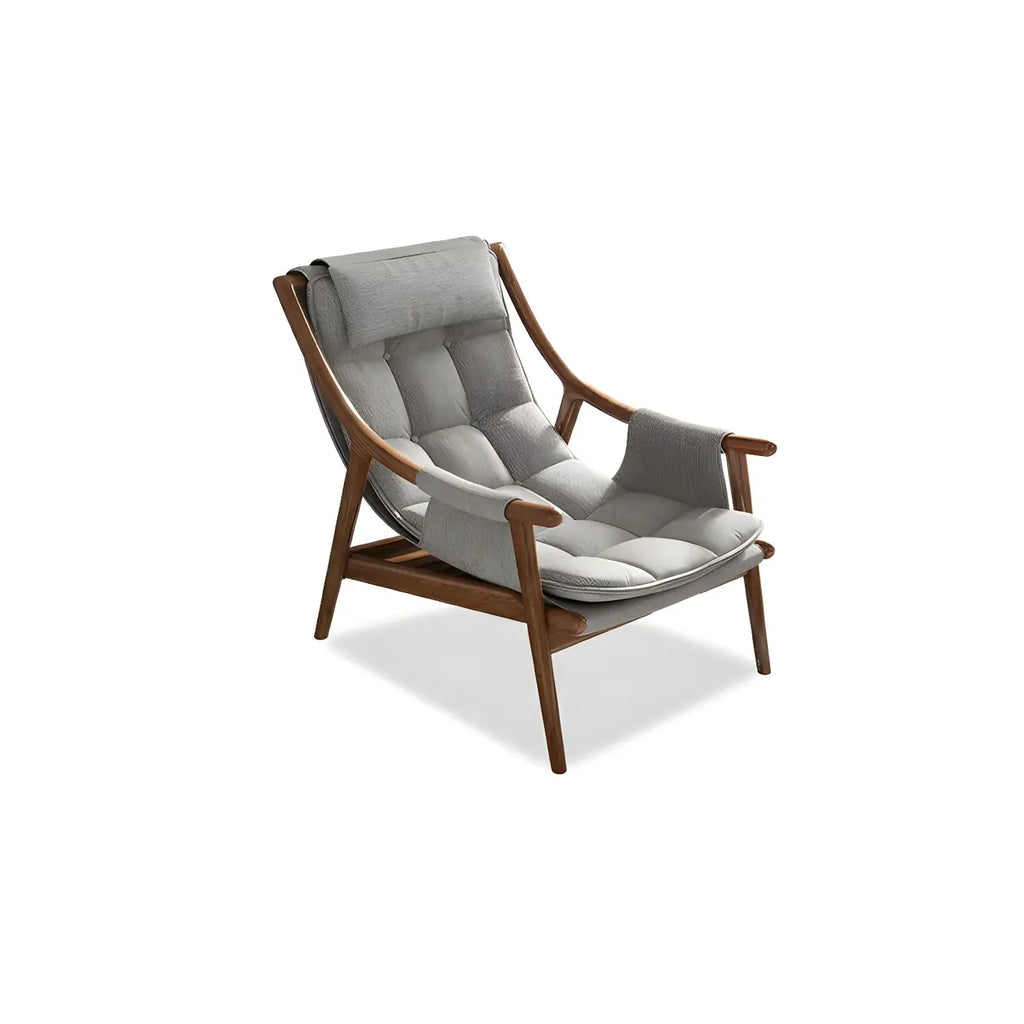 Fauteuil d'appoint contemporain en cuir avec structure en bois