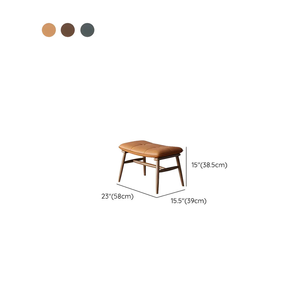 Fauteuil d'appoint contemporain en cuir avec structure en bois