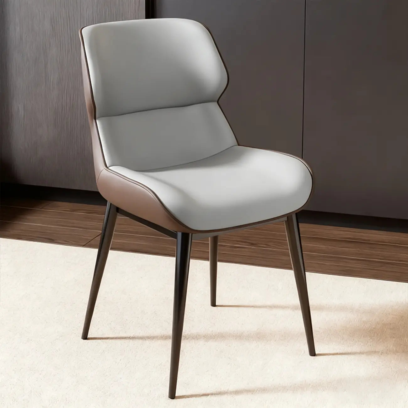Ensemble de 2 chaises de salle à manger modernes à oreilles en similicuir