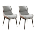Ensemble de 2 chaises de salle à manger modernes à oreilles en similicuir